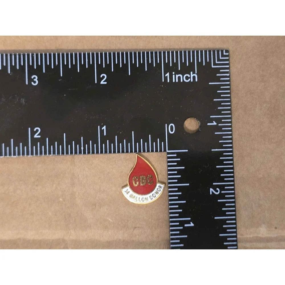 Vintage CBC Community Blood Center 14 Gallon Donor Lapel Vest Hat Pin H29